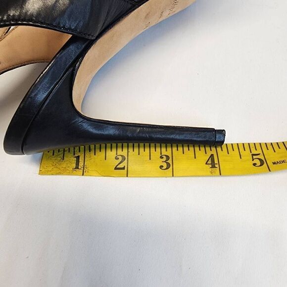 Bettye Mueller Black Leather Pumps Cut Out Ankle Strap Size 9.5 - Picture 9 of 10